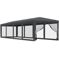 vidaXL Partyzelt mit 10 Mesh-Seitenwänden Anthrazit 3x12 m HDPE