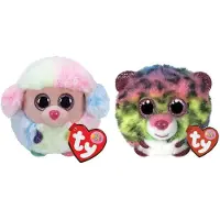 TY - Stofftiere - Teeny Puffies - Rainbow Poodle & Dotty Leopard