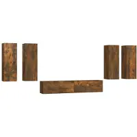 vidaXL 6-tlg. TV-Schrank-Set Räuchereiche Holzwerkstoff