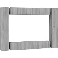 vidaXL 10-tlg. TV-Schrank-Set Grau Sonoma Holzwerkstoff