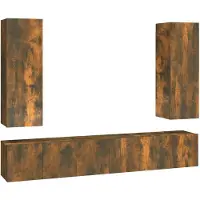 vidaXL 5-tlg. TV-Schrank-Set Räuchereiche Holzwerkstoff