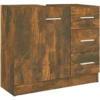 vidaXL Waschbeckenschrank Räuchereiche 63x30x54 cm Holzwerkstoff