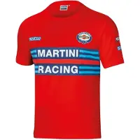 Sparco Herren T-Shirt mit kurzen Ärmeln - Sparco Martini Racing Rot