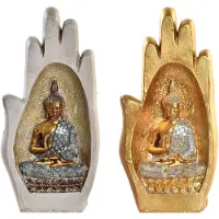 DKD Home Decor Dekorative Figurine - - Standard - Grau und Gold - Harz - 10 x 7,2 x 20,9 cm