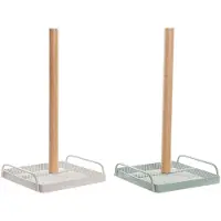 DKD Home Decor Rollholder - - Standard - Metall und Kiefer - Beige - 16 x 15 x 29,5 cm