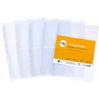 Bigbuy Fotohüllen 15 x 22cm, A4, 100 Hüllen für je 4 Fotos, Querformat, klar
