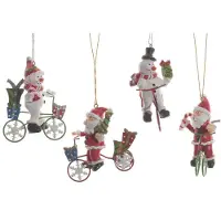 Décoris Dekohaenger Baumhaenger Nikolaus Schneemann Fahrraeder 4 Sort 4er Set