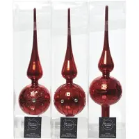 Kaemingk Christbaumschmuck Christbaumspitze Glas Ø 8 x 31 cm rot Stückpreis