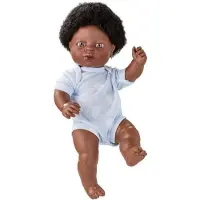 Berjuan Neugeborene Afrikanische Babypuppe Mit Kleidung 38 Cm