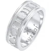 KUZZOI Ring Herren Bandring Römische Zahlen 925 Silber Kuzzoi Silber