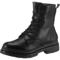 Tamaris Damen Boot Schnürung Profilsohle Reißverschluss 1-25210-29, Größe:41 EU, Farbe:Schwarz