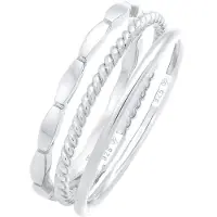 Elli Ring 925 Sterling Silber Geo, Ring Set, Twisted in Silber | Gr.: 52