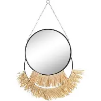 Home Decor Natural Metal Fibre 55x2.5x83 Cm Wall Mirror Golden