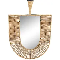 Home Decor Ratán Abanico Tropical 50x2.5x72 Cm Wall Mirror Braun