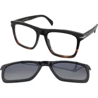 David Beckham Herren DB 7000/CS 37N/Z7 Gläser SONNENBRILLEN Acetat Schwarzhorn Blau Quadratisch Polarisiert Schattiert