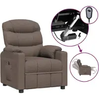 vidaXL Relaxsessel Elektrisch Taupe Stoff
