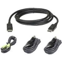 Aten 1,8 M USB DisplayPort Secure KVM Kabel-Set, 1,8 m, DisplayPort, Schwarz, USB Type-A/3.5mm + DisplayPort, USB Type-B + 3.5mm + DisplayPort, Männlich