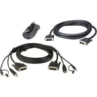 Aten 1,8 M USB DVI-D Dual-Link Dual Display Secure KVM Kabel-Set, 1,8 m, DVI-D, Schwarz, USB Type-A/3.5mm/DVI-D, USB Type-B/3.5mm/DVI-D, Männlich