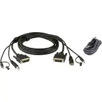 Aten 3 M USB DVI-D Dual Link Secure KVM Kabel-Set, 3 m, DVI-D, Schwarz, USB Type A, 3.5 mm, DVI-D, USB Type B, 3.5 mm, DVI-D, Männlich