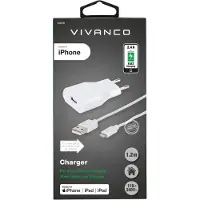 Vivanco Ladegerät Mit Lightning-kabel 1.2 M 2.4a