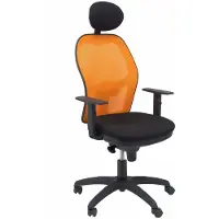 Piqueras Y Crespo Jorquera Stuhl orange Mesh Bali schwarzer Sitz mit fester Kopfstütze
