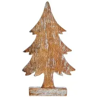 Krist+ Weihnachtsbaum Braun 5 x 31 x 15 cm Silberfarben Holz