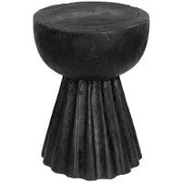 MUST Living Beistelltisch Trophy aus Suarholz, modern und handgefertigt, rund, schwarz, Ø 34 cm