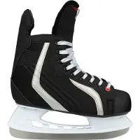 Nijdam IJshockeyschaats - Deluxe - Polyester - Zwart/Zilvergrijs - Maat 43