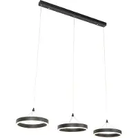 QAZQA Hängelampe schwarz länglich inkl. LED 3-stufig dimmbar 3-Licht - Lyani
