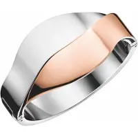 Calvin Klein Stilvolles Senses Damen Armreif Edelstahl-Armband Arm-Schmuck Handgelenk-Schmuck Größe XS KJ5EPD2001 Silber/Rosegold
