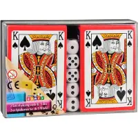 Edco 2-er Spielkarten Set und 5 Würfel