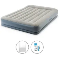 OEM Luftmatratze - 2er - 152 x 203 x 30 cm - Grau - Mit Pumpe - Bettwäsche und Reparaturset