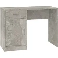 vidaXL Schreibtisch mit Stauraum Betongrau 100x40x73 cm Holzwerkstoff