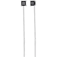 Elli Ohrringe Geo Kugel Minimal Durchziehen Zirkonia 925 Silber Elli Schwarz