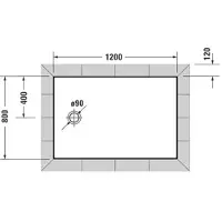 Duravit Rechteck-Duschwanne TEMPANO 1200x800x45mm weiss
