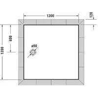 Duravit Quadrat-Duschwanne TEMPANO mit Antislip 1200x1200x45mm weiss