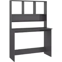 vidaXL Schreibtisch mit Regalen Hochglanz-Grau 110x45x157 cm
