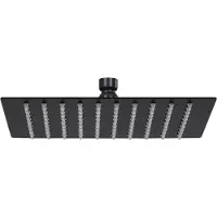 vidaXL Regenbrause Edelstahl 20x20 cm Quadrat Schwarz