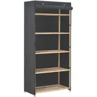 vidaXL Kleiderschrank Grau 79 x 40 x 170 cm Stoff