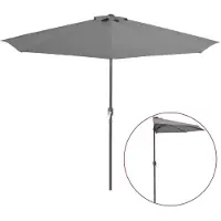 vidaXL Balkon-Sonnenschirm mit Alu-Mast Anthrazit 300x155 cm Halbrund