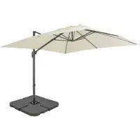 vidaXL Sonnenschirm mit Tragbarem Sonnenschirmständer Sandweiß