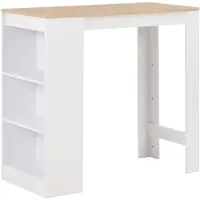 vidaXL Bartisch mit Regal Weiß 110x50x103 cm