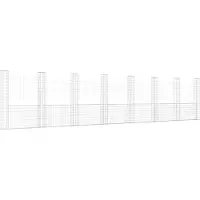 vidaXL Gabionenkorb U-Form mit 8 Säulen Eisen 860x20x200 cm