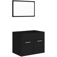 vidaXL 2-tlg. Badmöbel-Set Schwarz Holzwerkstoff