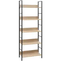 vidaXL - Bücherregal - 5 - Fachböden - 60x27.6x158.5 - cm - bearbeitet - Holz - Farbe Eiche