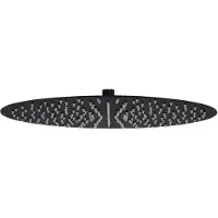 vidaXL Regenbrause Edelstahl 40 cm Rund Schwarz