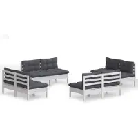 vidaXL 8-tlg Garten-Lounge-Set mit Anthrazit Kissen Kiefernholz Modell 1