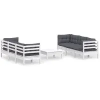 vidaXL 7-tlg. Garten-Lounge-Set mit Anthrazit Kissen Kiefernholz