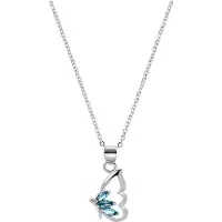 Amor Kette mit Anhänger für Damen, 925 Sterling Silber, Zirkonia (synth.) | Schmetterling amor Silber