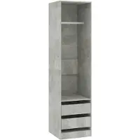 vidaXL Kleiderschrank Schubladen Betongrau 50x50x200cm Holzwerkstoff